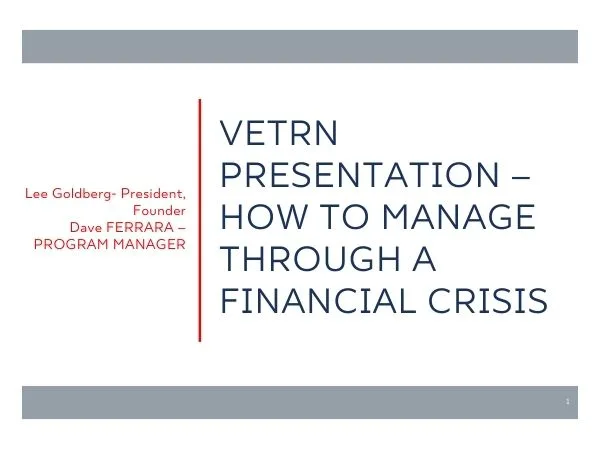 how to manage through a financial crisis